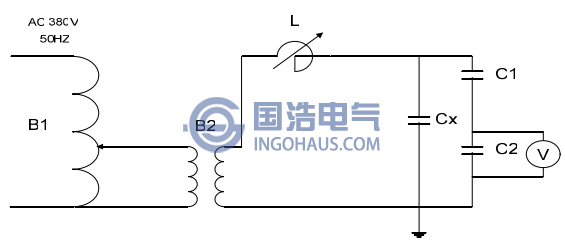 調感式工頻串聯諧振交流耐壓試驗裝置原理接線圖